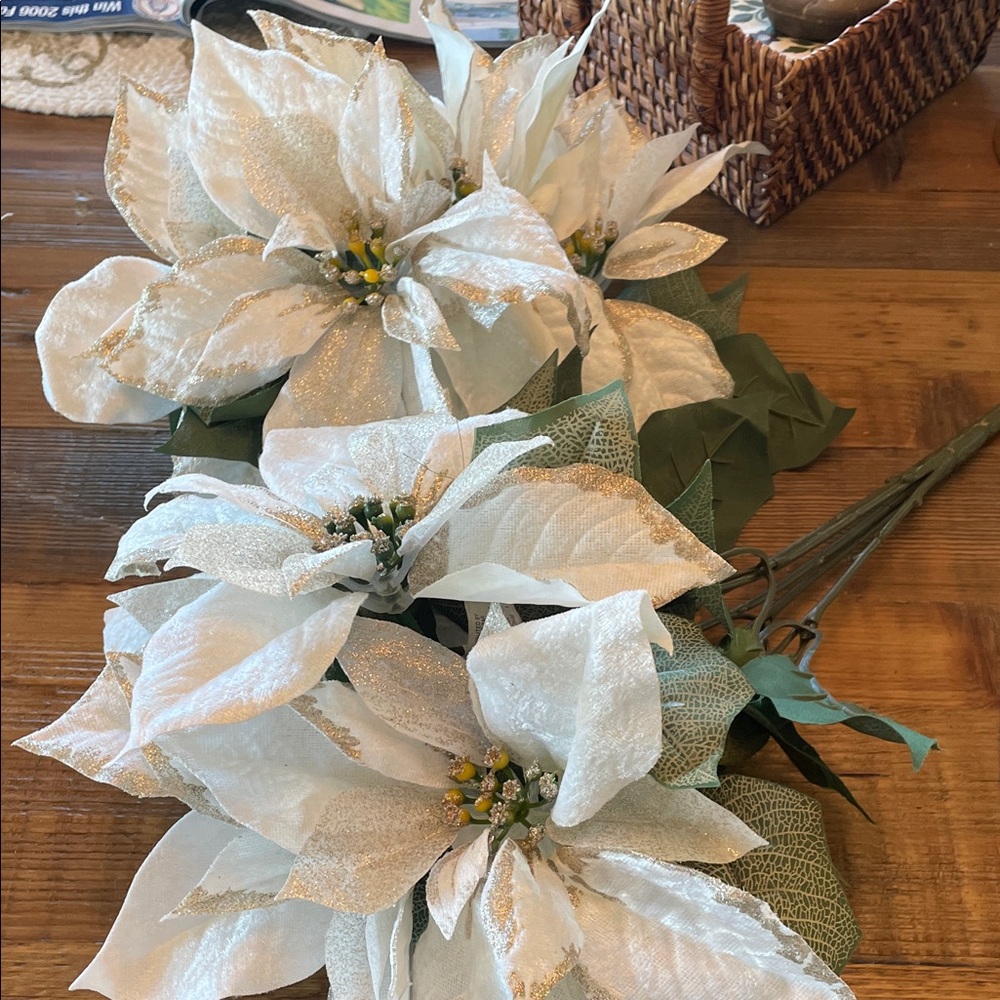 Elegant White Poinsettia Bouquet